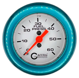 GAFFRIG 2 INCH MECHANICAL FUEL PRESSURE GAUGE 0-60 PSI GAUGE FAT RIM (218) / TEAL / WHITE