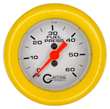 GAFFRIG 2 INCH MECHANICAL FUEL PRESSURE GAUGE 0-60 PSI GAUGE FAT RIM (218) / YELLOW / WHITE