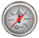 GAFFRIG 2 INCH MECHANICAL FUEL PRESSURE GAUGE 0-60 PSI GAUGE FAT RIM (218) / CHROME/POLISHED / WHITE