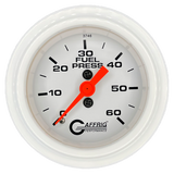 GAFFRIG 2 INCH MECHANICAL FUEL PRESSURE GAUGE 0-60 PSI GAUGE STEP RIM (002) / WHITE / WHITE