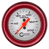 GAFFRIG 2 INCH MECHANICAL OIL PRESSURE 0-200 PSI GAUGE FAT RIM (218) / RED / WHITE