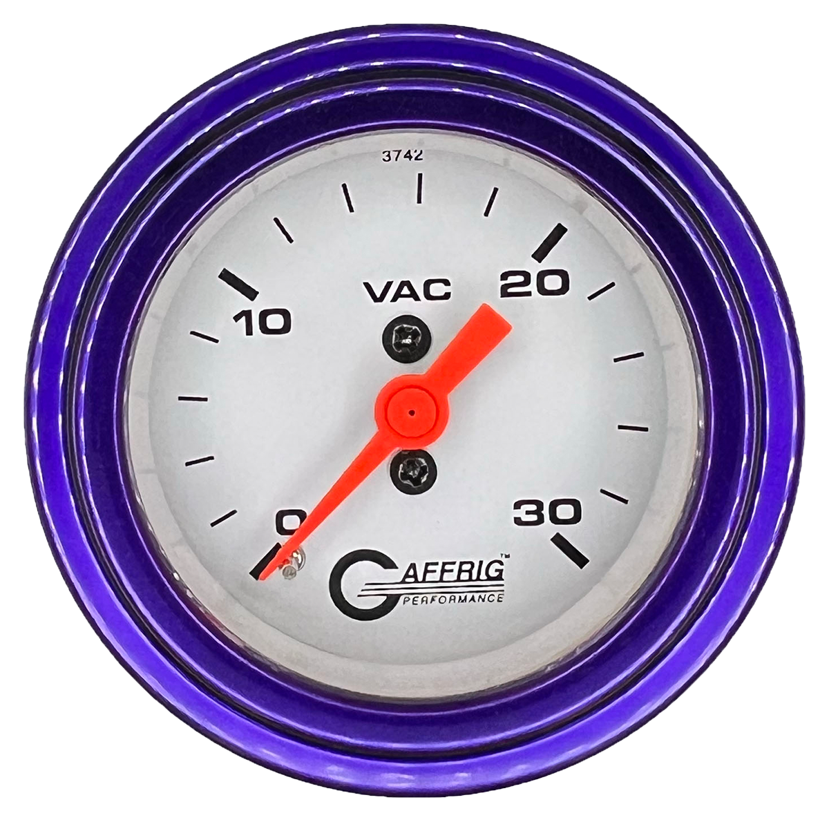 GAFFRIG 2 INCH MECHANICAL VACUUM 0-30 HG GAUGE STEP RIM (002) / PURPLE / WHITE