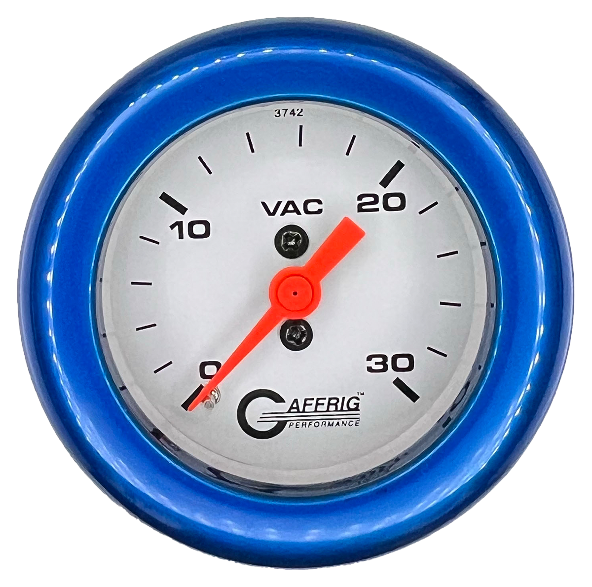 GAFFRIG 2 INCH MECHANICAL VACUUM 0-30 HG GAUGE FAT RIM (218) / BLUE / WHITE