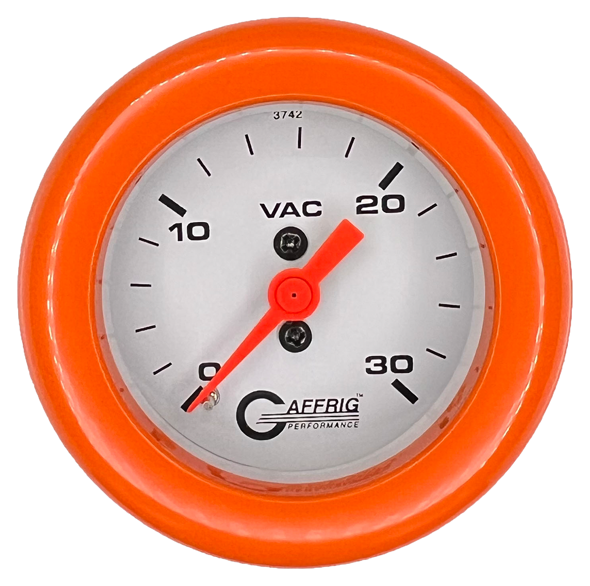 GAFFRIG 2 INCH MECHANICAL VACUUM 0-30 HG GAUGE FAT RIM (218) / ORANGE / WHITE