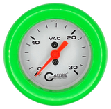 GAFFRIG 2 INCH MECHANICAL VACUUM 0-30 HG GAUGE FAT RIM (218) / LIME GREEN / WHITE