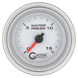 GAFFRIG 2 INCH MECHANICAL WATER PRESSURE 0-15 PSI GAUGE STEP RIM (002) / PLATINUM / WHITE