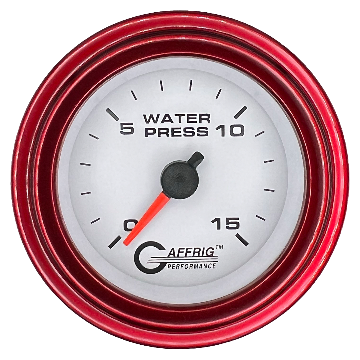 GAFFRIG 2 INCH MECHANICAL WATER PRESSURE 0-15 PSI GAUGE STEP RIM (002) / RED / WHITE