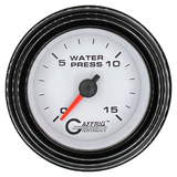 GAFFRIG 2 INCH MECHANICAL WATER PRESSURE 0-15 PSI GAUGE STEP RIM (002) / BLACK / WHITE