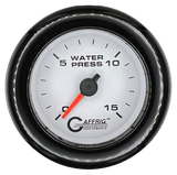 GAFFRIG 2 INCH MECHANICAL WATER PRESSURE 0-15 PSI GAUGE FAT RIM (218) / BLACK / WHITE