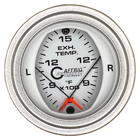 GAFFRIG 2 INCH MECHANICAL DIAL PYROMETER 600-1600 F STEP RIM (002) / PLATINUM / WHITE