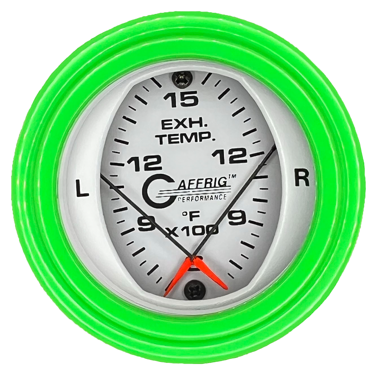 GAFFRIG 2 INCH MECHANICAL DIAL PYROMETER 600-1600 F STEP RIM (002) / LIME GREEN / WHITE