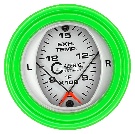 GAFFRIG 2 INCH MECHANICAL DIAL PYROMETER 600-1600 F STEP RIM (002) / LIME GREEN / WHITE