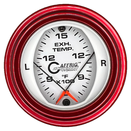 GAFFRIG 2 INCH MECHANICAL DIAL PYROMETER 600-1600 F STEP RIM (002) / RED / WHITE