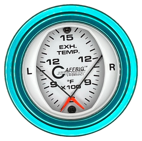 GAFFRIG 2 INCH MECHANICAL DIAL PYROMETER 600-1600 F STEP RIM (002) / TEAL / WHITE