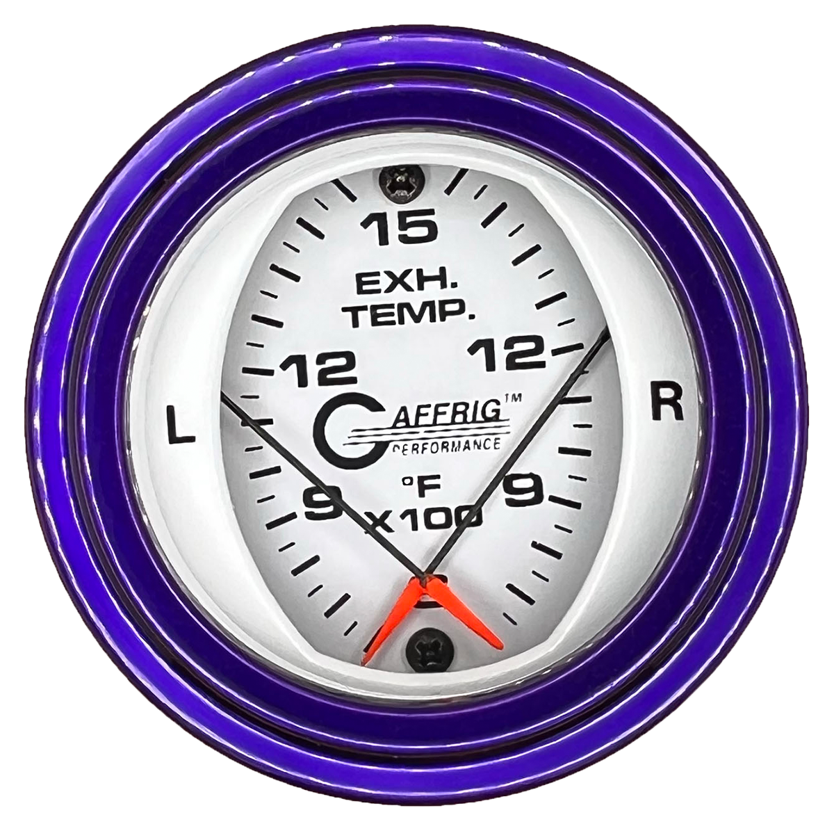 GAFFRIG 2 INCH MECHANICAL DIAL PYROMETER 600-1600 F STEP RIM (002) / PURPLE / WHITE