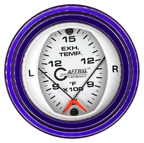 GAFFRIG 2 INCH MECHANICAL DIAL PYROMETER 600-1600 F STEP RIM (002) / PURPLE / WHITE