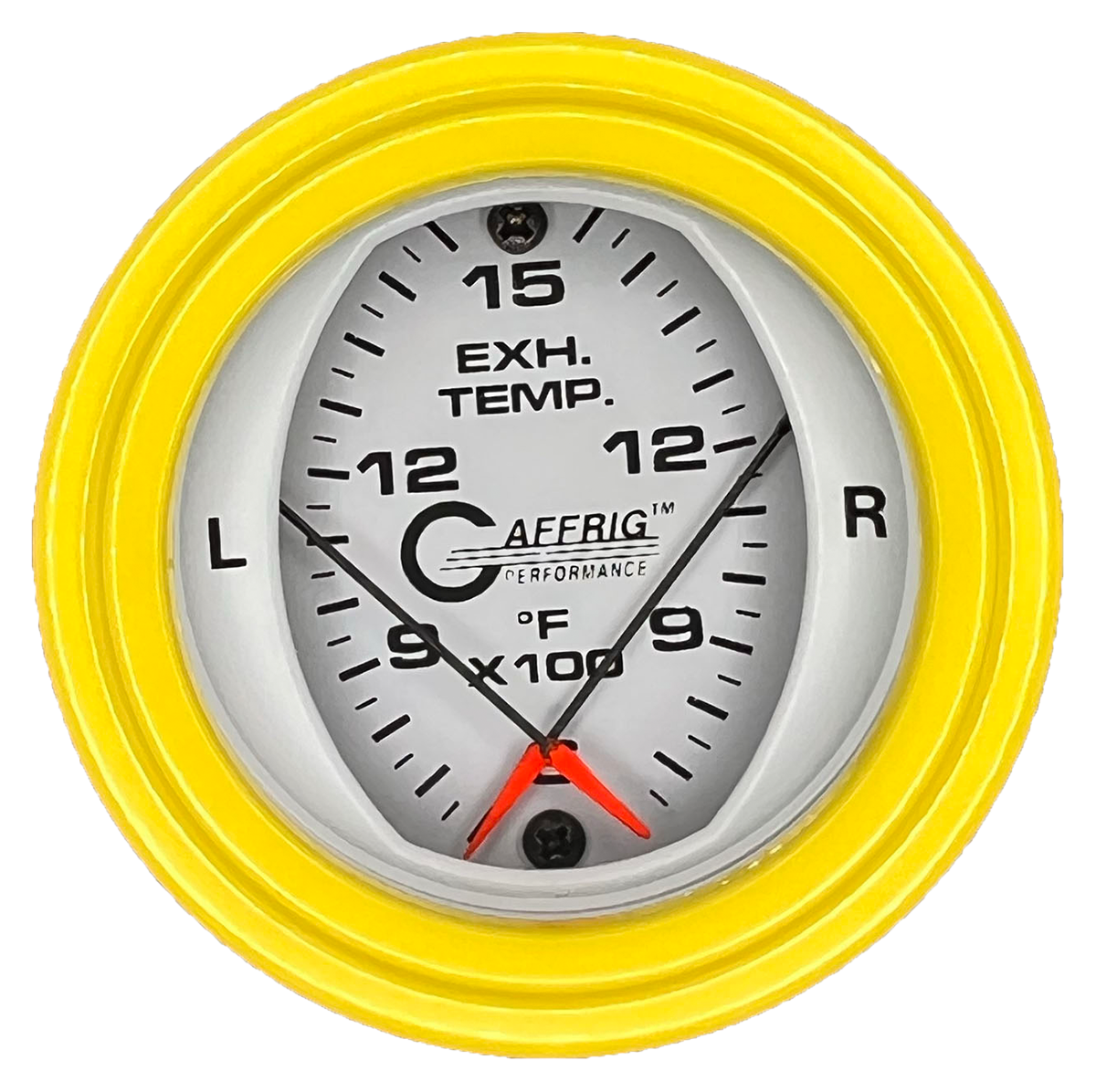 GAFFRIG 2 INCH MECHANICAL DIAL PYROMETER 600-1600 F STEP RIM (002) / YELLOW / WHITE