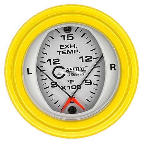 GAFFRIG 2 INCH MECHANICAL DIAL PYROMETER 600-1600 F STEP RIM (002) / YELLOW / WHITE