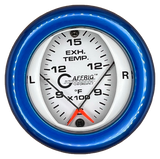 GAFFRIG 2 INCH MECHANICAL DIAL PYROMETER 600-1600 F FAT RIM (218) / BLUE / WHITE