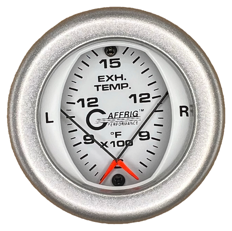 GAFFRIG 2 INCH MECHANICAL DIAL PYROMETER 600-1600 F FAT RIM (218) / PLATINUM / WHITE