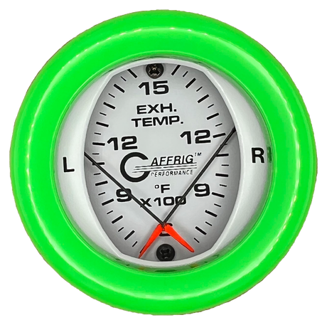 GAFFRIG 2 INCH MECHANICAL DIAL PYROMETER 600-1600 F FAT RIM (218) / LIME GREEN / WHITE