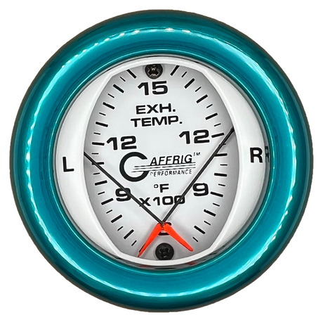 GAFFRIG 2 INCH MECHANICAL DIAL PYROMETER 600-1600 F FAT RIM (218) / TEAL / WHITE