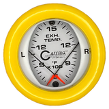 GAFFRIG 2 INCH MECHANICAL DIAL PYROMETER 600-1600 F FAT RIM (218) / YELLOW / WHITE