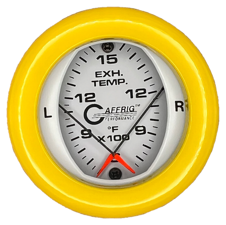 GAFFRIG 2 INCH MECHANICAL DIAL PYROMETER 600-1600 F FAT RIM (218) / YELLOW / WHITE