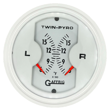 GAFFRIG 3 INCH ELECTRIC DUAL PYROMETER WHITE / WHITE