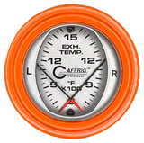 GAFFRIG 2 INCH MECHANICAL DIAL PYROMETER 600-1600 F STEP RIM (002) / ORANGE / PLATINUM