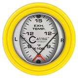 GAFFRIG 2 INCH MECHANICAL DIAL PYROMETER 600-1600 F STEP RIM (002) / YELLOW / PLATINUM