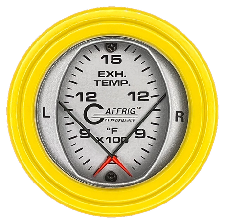 GAFFRIG 2 INCH MECHANICAL DIAL PYROMETER 600-1600 F STEP RIM (002) / YELLOW / PLATINUM