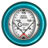 GAFFRIG 2 INCH MECHANICAL DIAL PYROMETER 600-1600 F FAT RIM (218) / TEAL / PLATINUM