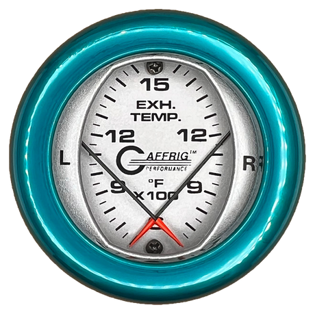 GAFFRIG 2 INCH MECHANICAL DIAL PYROMETER 600-1600 F FAT RIM (218) / TEAL / PLATINUM