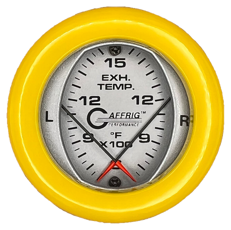 GAFFRIG 2 INCH MECHANICAL DIAL PYROMETER 600-1600 F FAT RIM (218) / YELLOW / PLATINUM