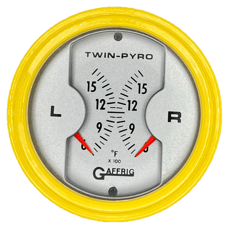 GAFFRIG 3 INCH ELECTRIC DUAL PYROMETER YELLOW / PLATINUM