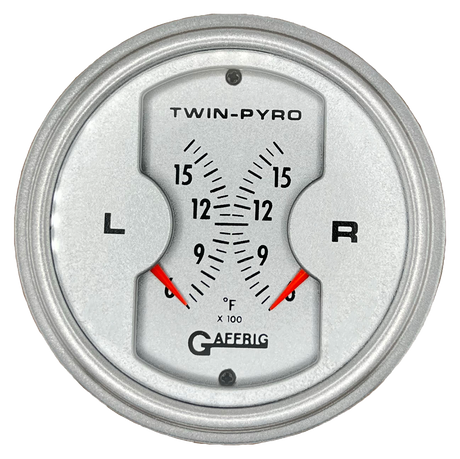 GAFFRIG 3 INCH ELECTRIC DUAL PYROMETER PLATINUM / PLATINUM