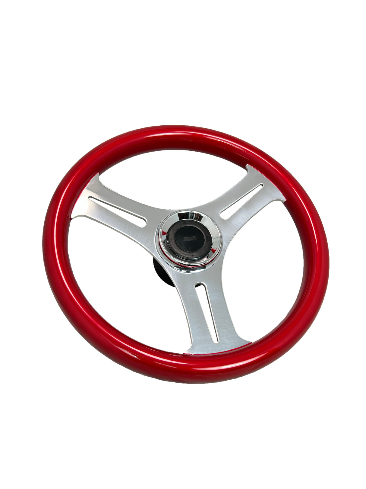 GAFFRIG URETHANE 3 SPOKE STAINLESS STEEL STEERING WHEEL RED