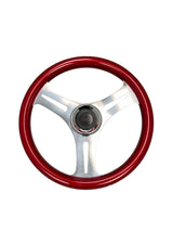 GAFFRIG URETHANE 3 SPOKE STAINLESS STEEL STEERING WHEEL RED