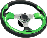 GAFFRIG URETHANE STEERING WHEEL WITH COLORED INSERTS LIME GREEN