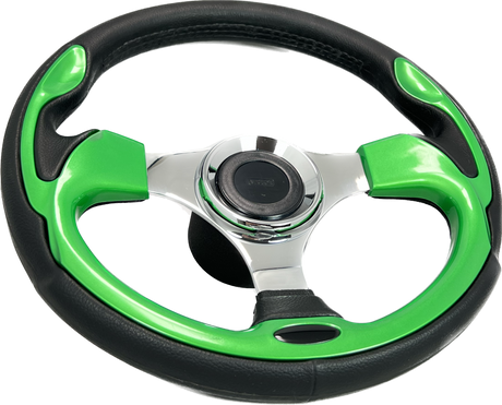 GAFFRIG URETHANE STEERING WHEEL WITH COLORED INSERTS LIME GREEN