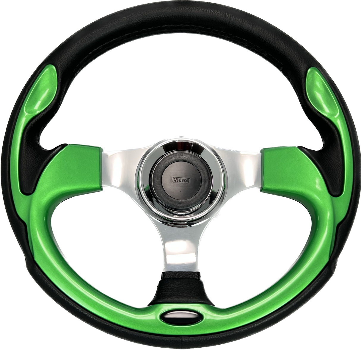 GAFFRIG URETHANE STEERING WHEEL WITH COLORED INSERTS LIME GREEN