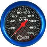 GAFFRIG 4 5/8 INCH GPS SPEEDOMETER - HEAD ONLY - CARBON FIBER - 90 MPH, 120 MPH, 180 MPH