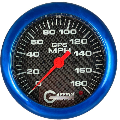 GAFFRIG 4 5/8 INCH GPS SPEEDOMETER - HEAD ONLY - CARBON FIBER - 90 MPH, 120 MPH, 180 MPH