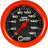 GAFFRIG 4 5/8 INCH GPS SPEEDOMETER - HEAD ONLY - CARBON FIBER - 90 MPH, 120 MPH, 180 MPH
