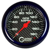 GAFFRIG 4 5/8 INCH GPS SPEEDOMETER - HEAD ONLY - CARBON FIBER - 90 MPH, 120 MPH, 180 MPH