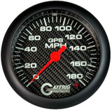 GAFFRIG 4 5/8 INCH GPS SPEEDOMETER - HEAD ONLY - CARBON FIBER - 90 MPH, 120 MPH, 180 MPH