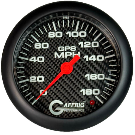 GAFFRIG 4 5/8 INCH GPS SPEEDOMETER - HEAD ONLY - CARBON FIBER - 90 MPH, 120 MPH, 180 MPH