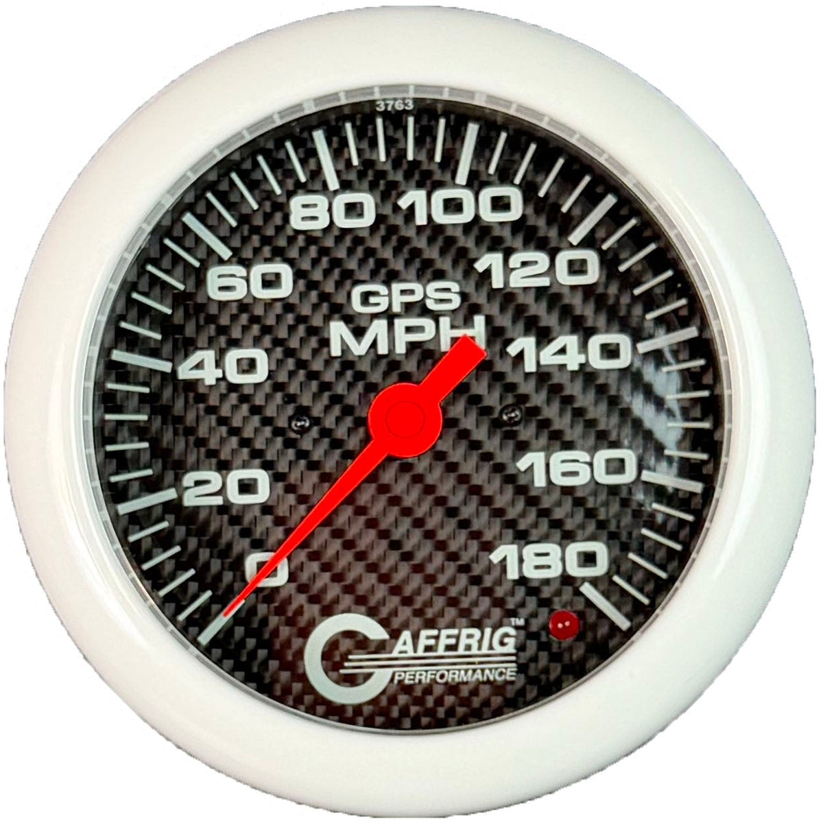 GAFFRIG 4 5/8 INCH GPS SPEEDOMETER - HEAD ONLY - CARBON FIBER - 90 MPH, 120 MPH, 180 MPH