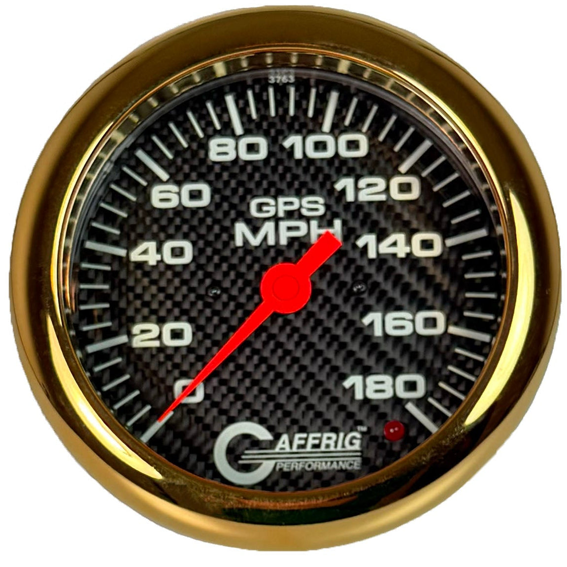 GAFFRIG 4 5/8 INCH GPS SPEEDOMETER - HEAD ONLY - CARBON FIBER - 90 MPH, 120 MPH, 180 MPH